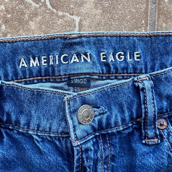American Eagle Low Rise Ultra Wide Leg Jeans Extra Long Dark Wash Baggy Jeans. - Picture 3 of 16